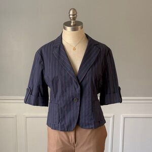 BCBGMaxAzria Stripe Short Sleeve Blazer